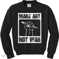 Make Art Not War Kids Sweatshirt thumb 0