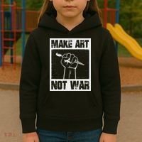Make Art Not War Kids Hoodie thumb 3