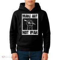 Make Art Not War Kids Hoodie thumb 4