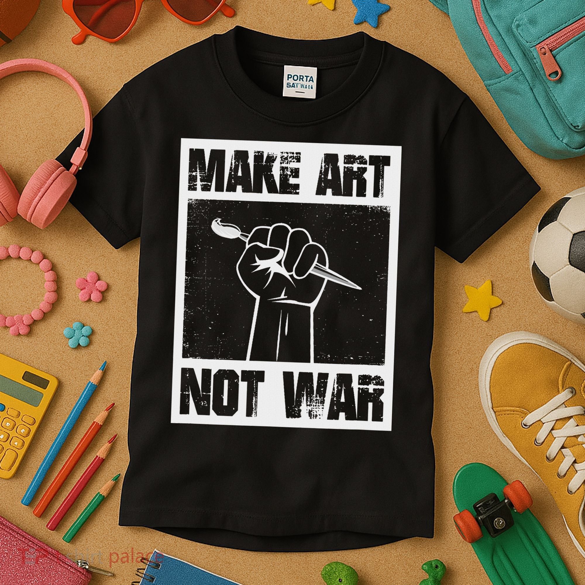 Make Art Not War Kids T-Shirt