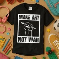 Make Art Not War Kids T-Shirt thumb 3