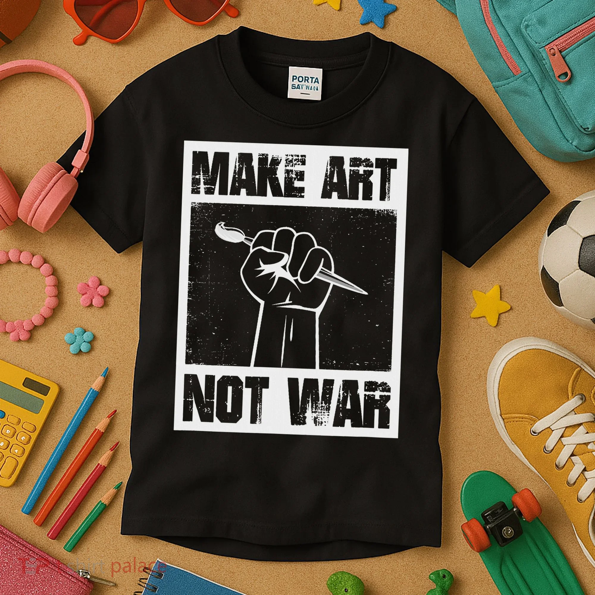 Make Art Not War Kids T-Shirt