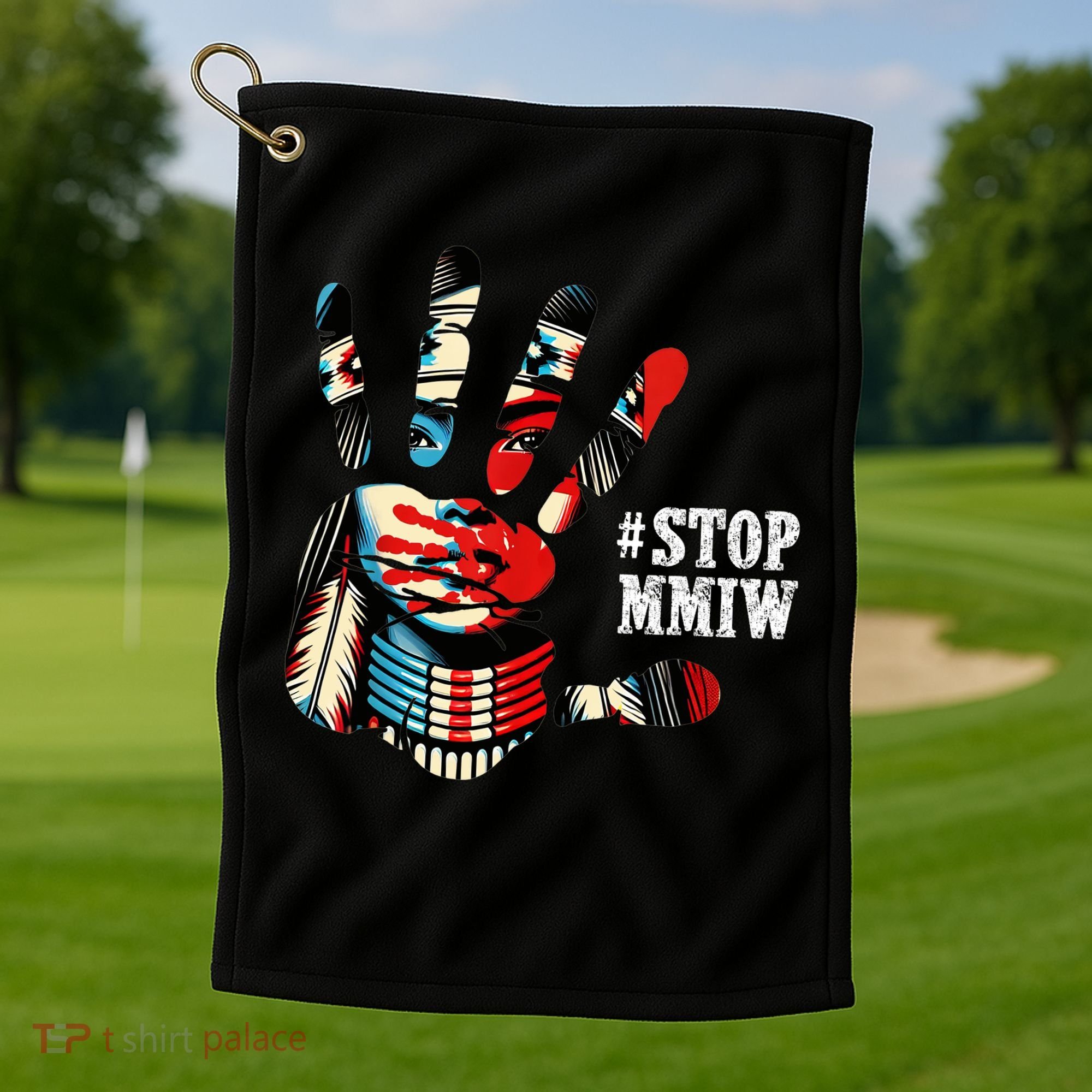 MMIW Awareness Native American Stop MMIW  Golf Towel