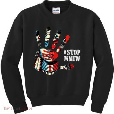MMIW Awareness Native American Stop MMIW  Kids Sweatshirt