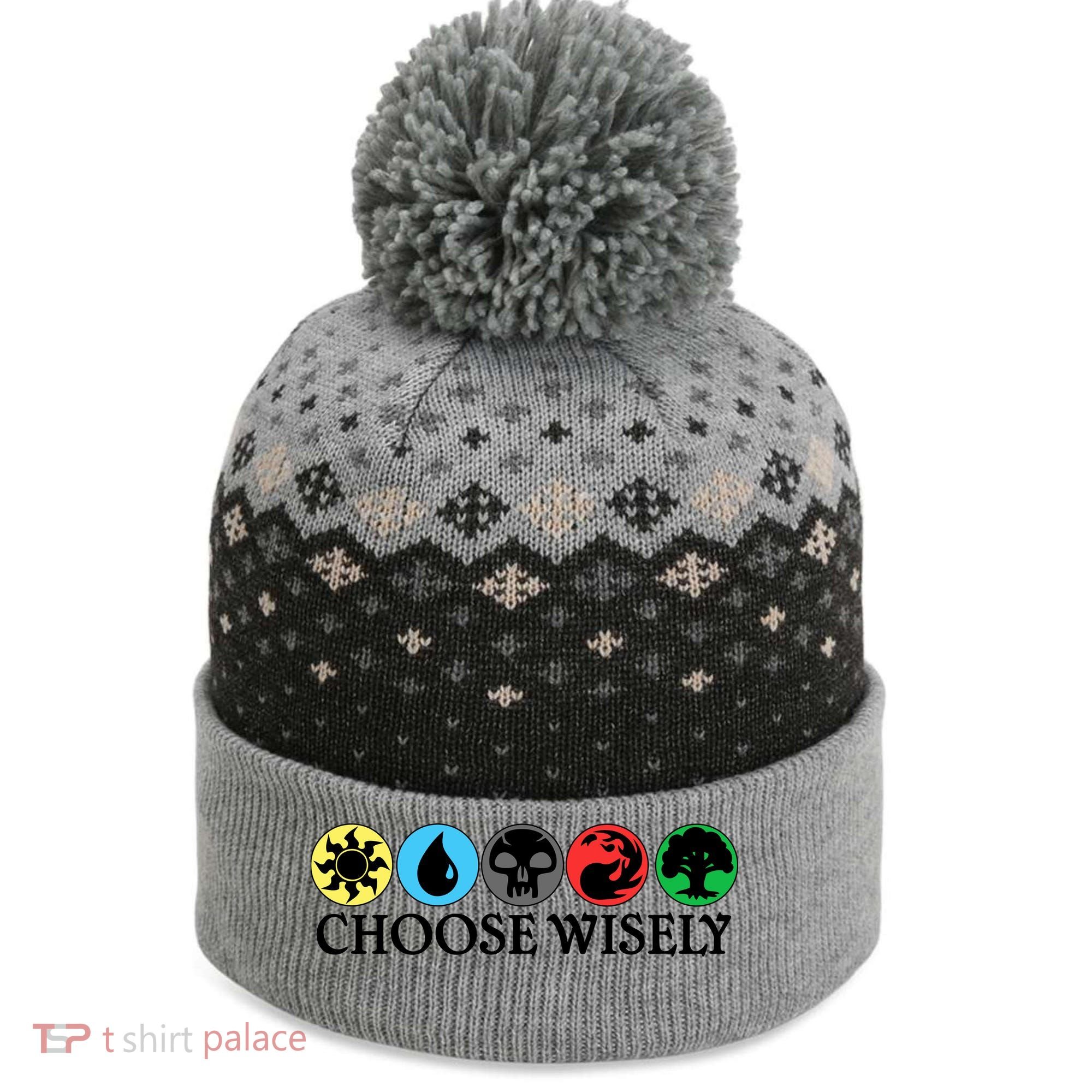 Mana Symbols Gathering Magic Choose Wisely  The Baniff Cuffed Pom Beanie
