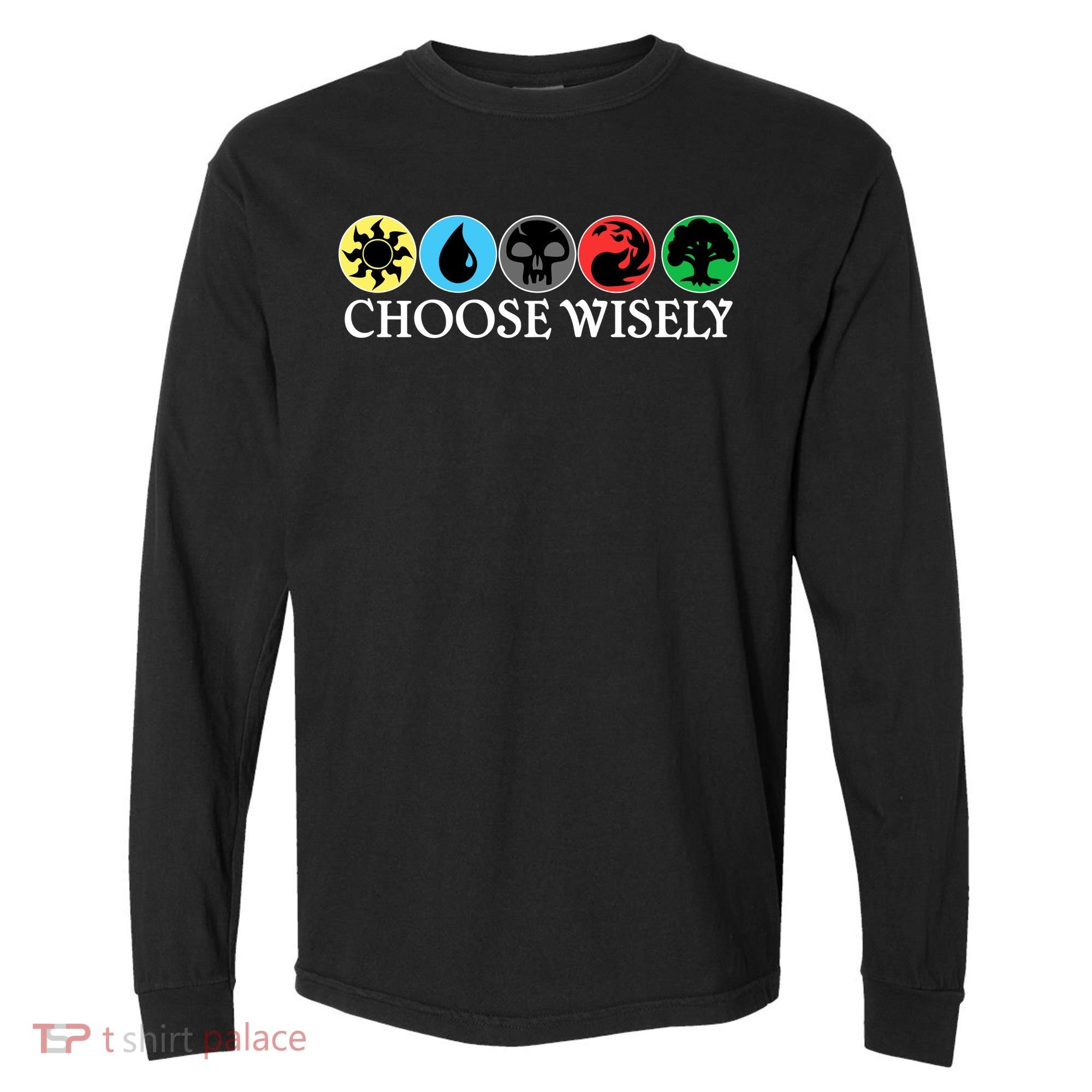 Mana Symbols Gathering Magic Choose Wisely  Comfort Colors Heavyweight Long Sleeve T-Shirt