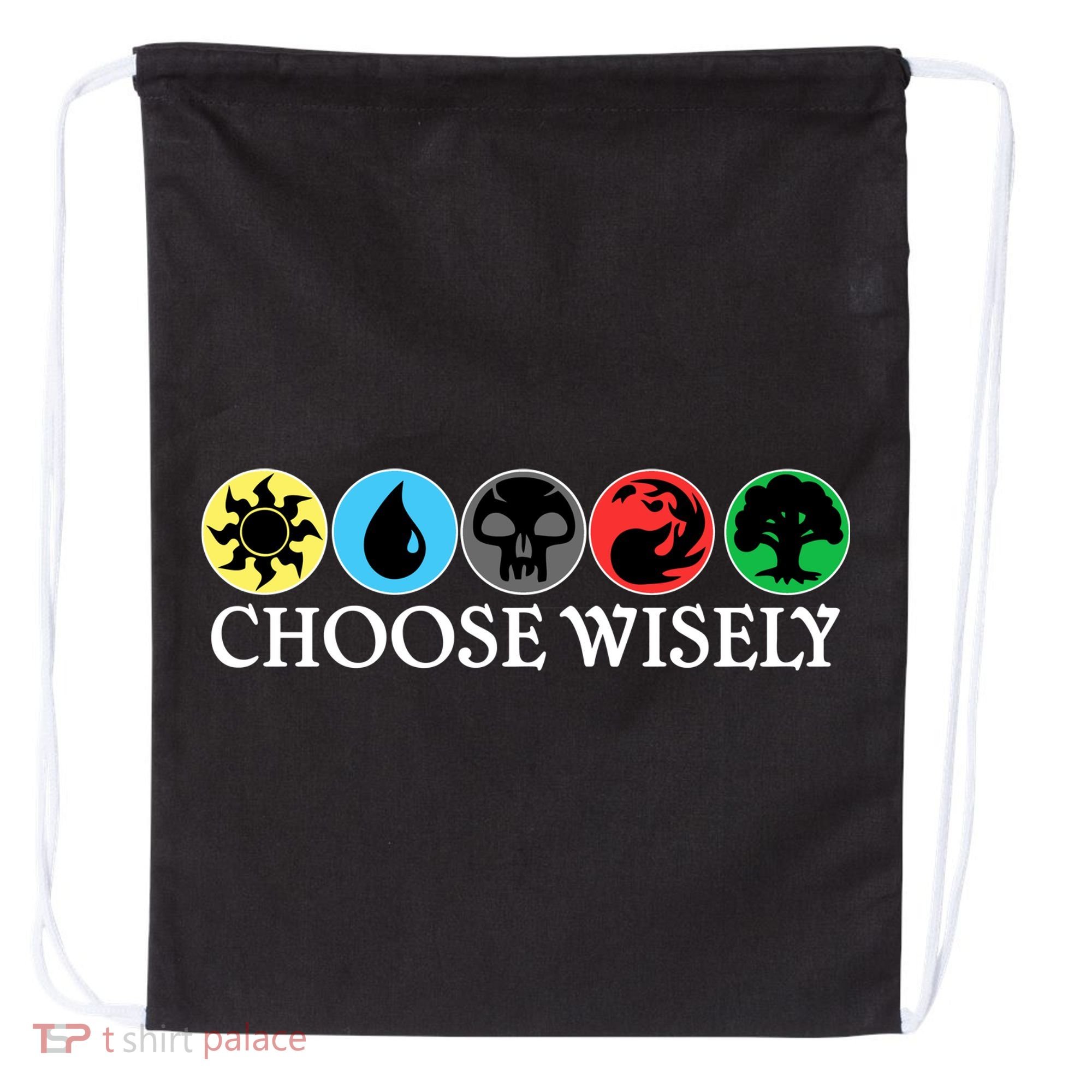 Mana Symbols Gathering Magic Choose Wisely  Drawstring Bag