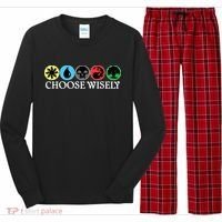 Mana Symbols Gathering Magic Choose Wisely  Long Sleeve Pajama Set thumb 0