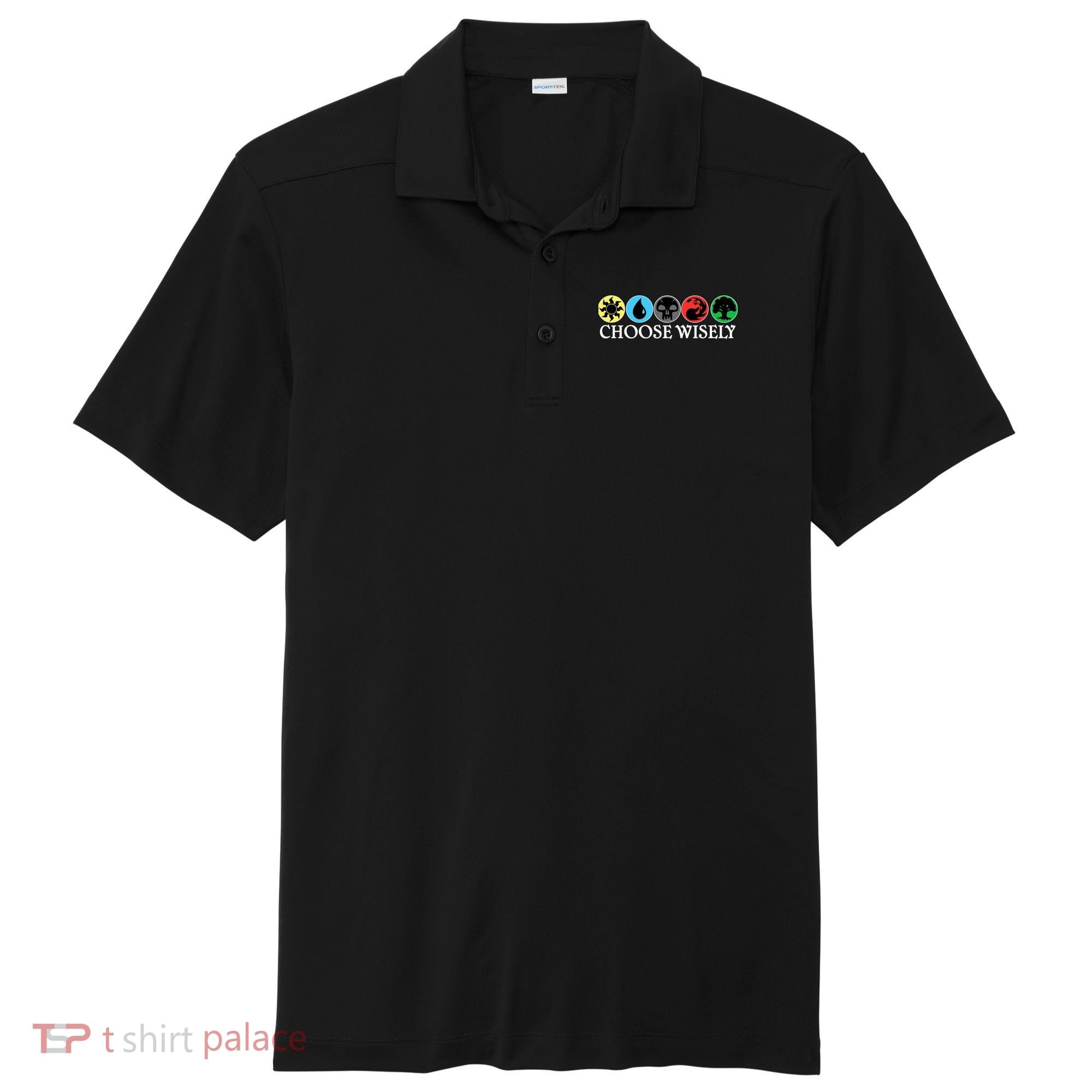 Mana Symbols Gathering Magic Choose Wisely  Sport-Tek Posi-UV Pro Polo