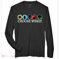 Mana Symbols Gathering Magic Choose Wisely  Zone Performance Long-Sleeve T-Shirt thumb 0