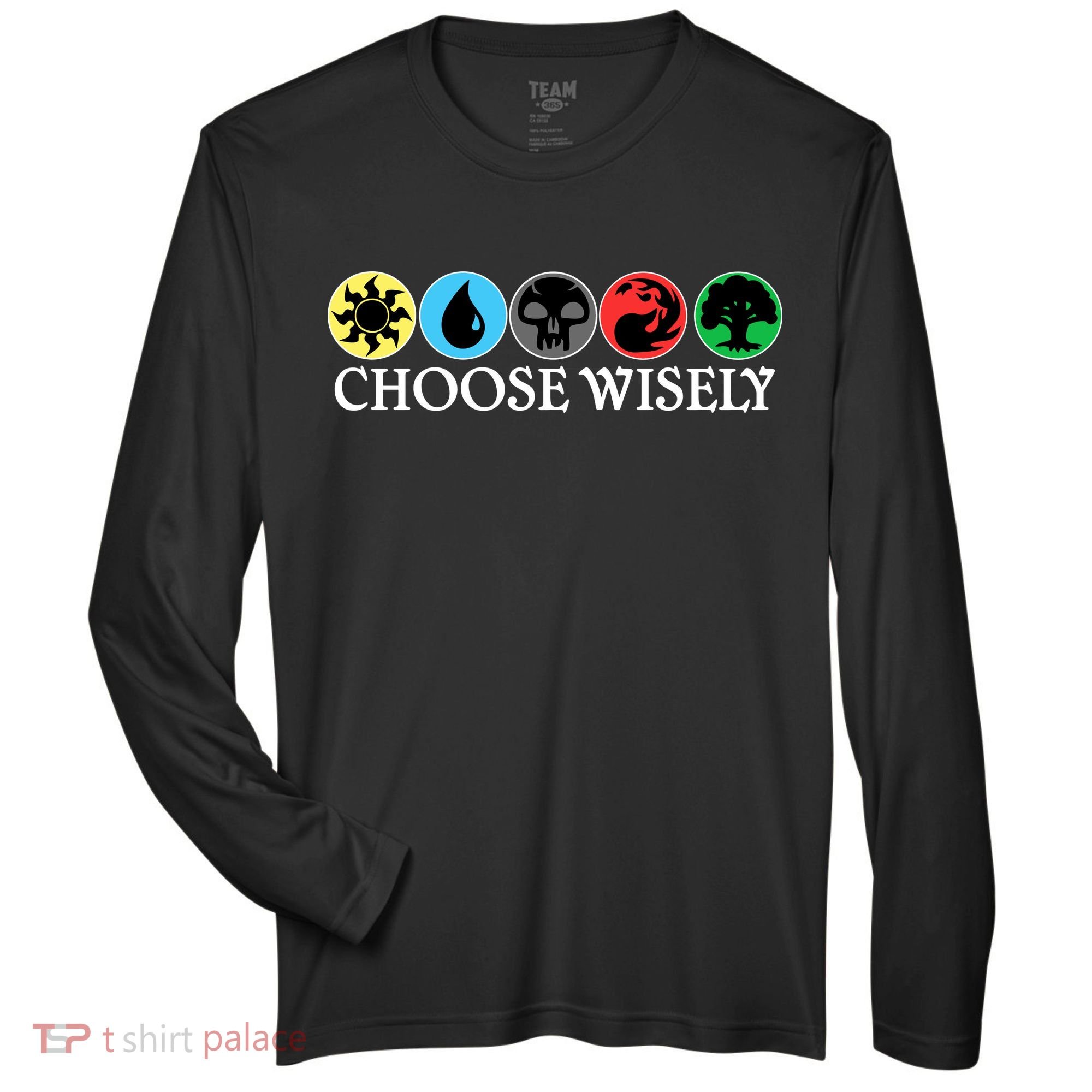 Mana Symbols Gathering Magic Choose Wisely  Zone Performance Long-Sleeve T-Shirt