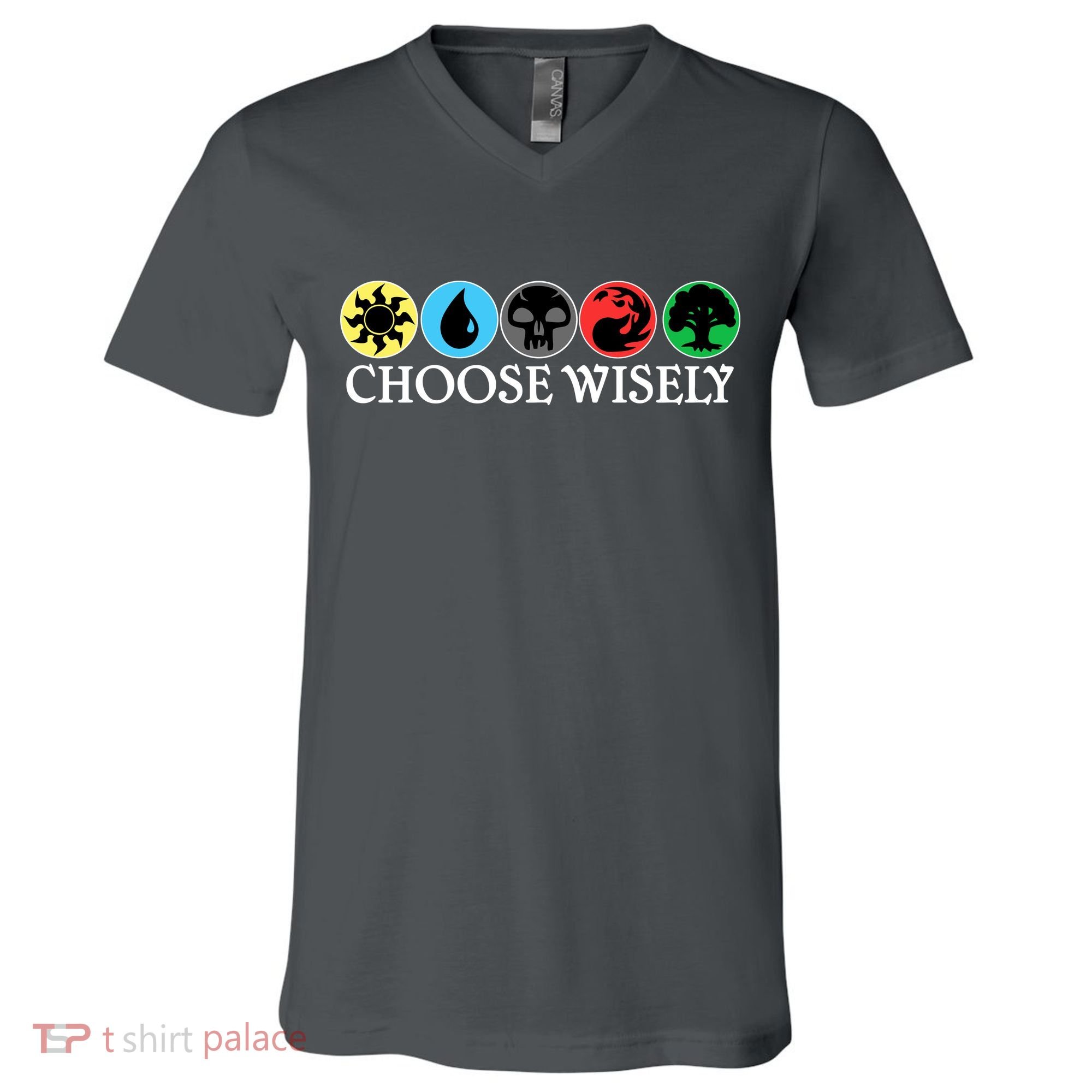 Mana Symbols Gathering Magic Choose Wisely  V-Neck T-Shirt