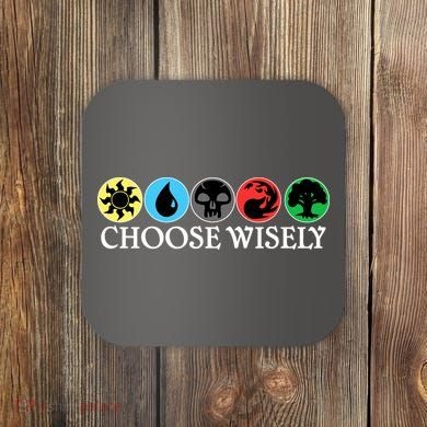Mana Symbols Gathering Magic Choose Wisely  Coaster