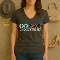 Mana Symbols Gathering Magic Choose Wisely  Women's V-Neck T-Shirt thumb 3