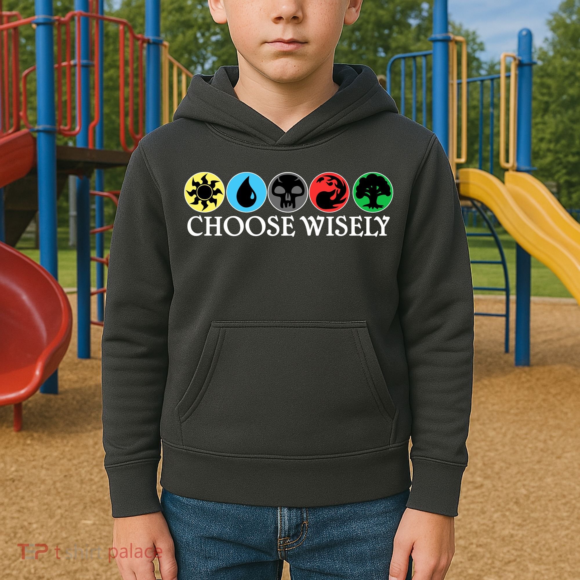 Mana Symbols Gathering Magic Choose Wisely  Kids Hoodie