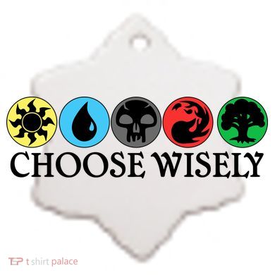 Mana Symbols Gathering Magic Choose Wisely  Ceramic Ornament