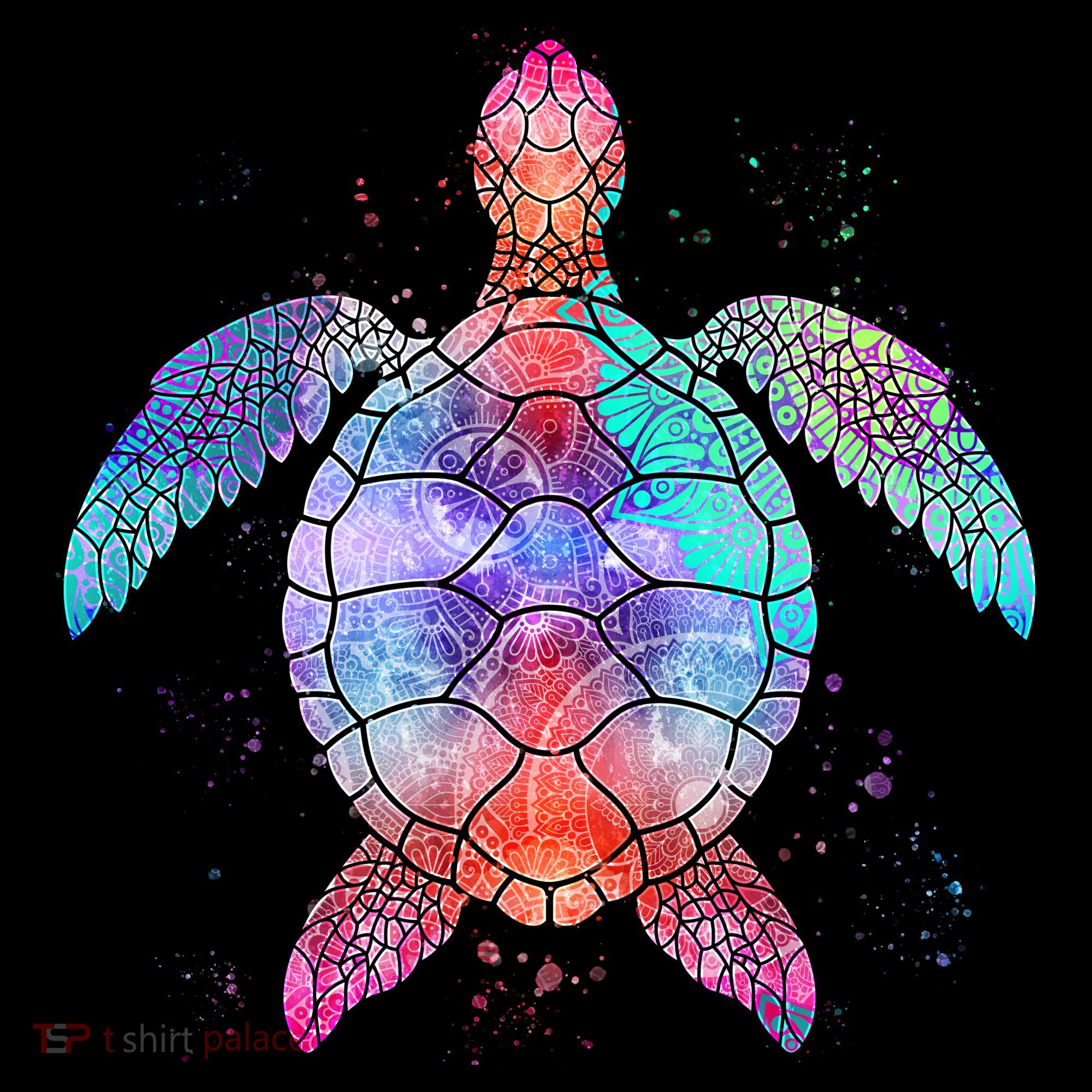 Mandala Sea Turtle Button