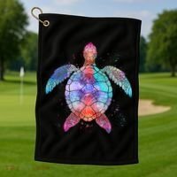 Mandala Sea Turtle Golf Towel thumb 1