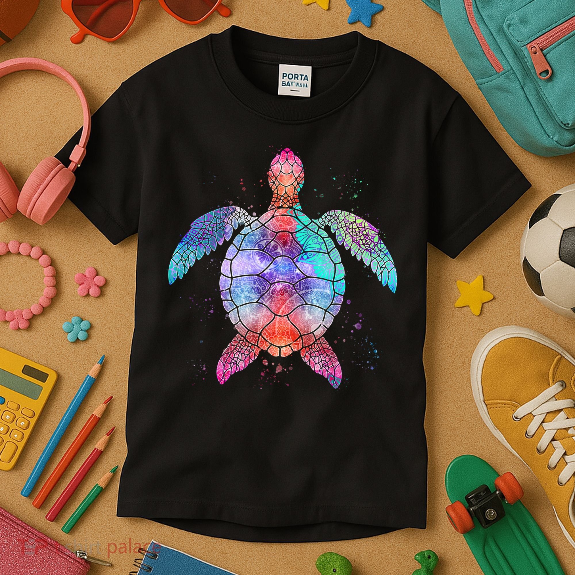Mandala Sea Turtle Kids T-Shirt