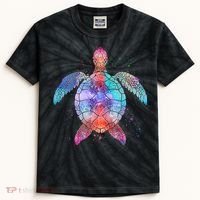 Mandala Sea Turtle Kids Tie-Dye T-Shirt thumb 0
