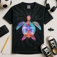 Mandala Sea Turtle Kids Tie-Dye T-Shirt thumb 2