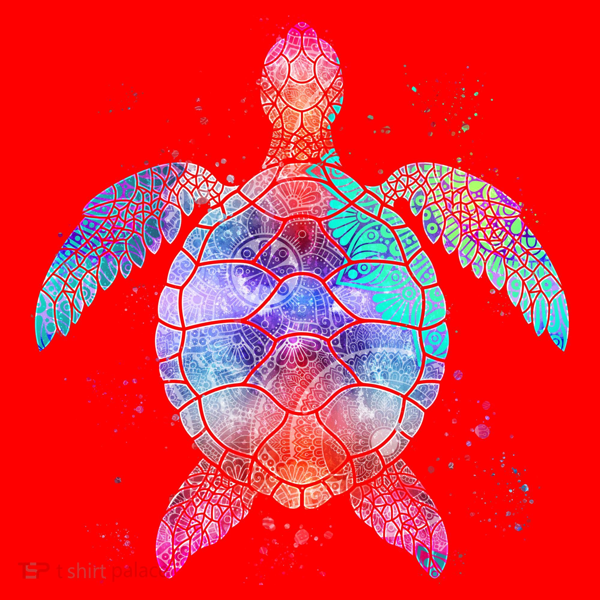 Mandala Sea Turtle Santa Hat
