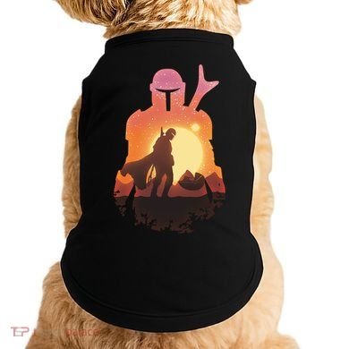Mando Sunset Illustration Cool Graphic Doggie Tank