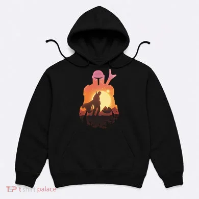 Mando Sunset Illustration Cool Graphic Hoodie