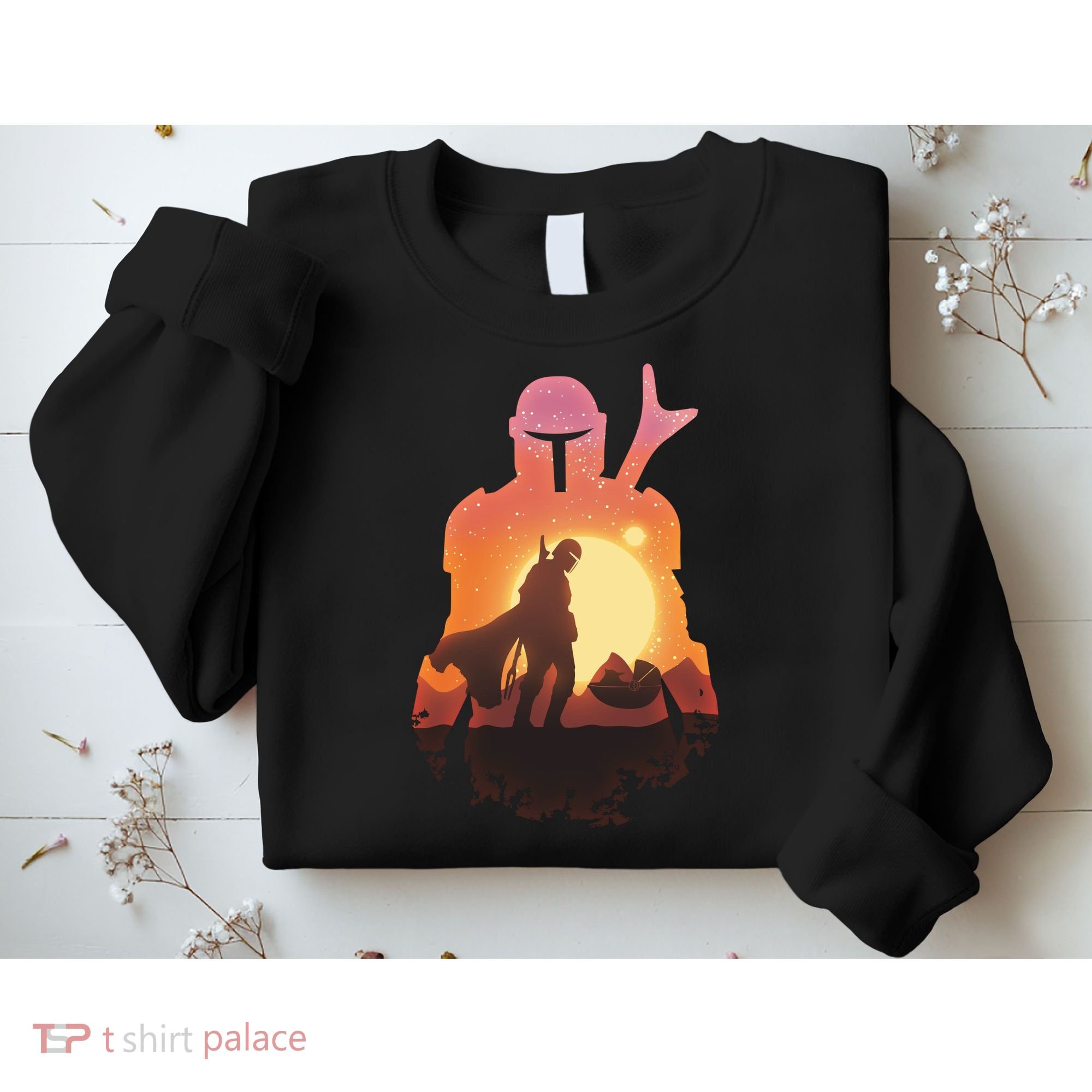 Mando Sunset Illustration Cool Graphic Sweatshirt