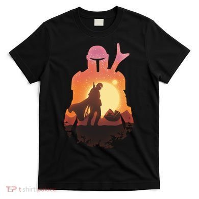 Mando Sunset Illustration Cool Graphic T-Shirt