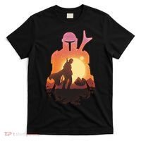 Mando Sunset Illustration Cool Graphic T-Shirt thumb 0