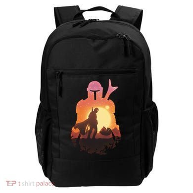 Mando Sunset Illustration Cool Graphic Backpack