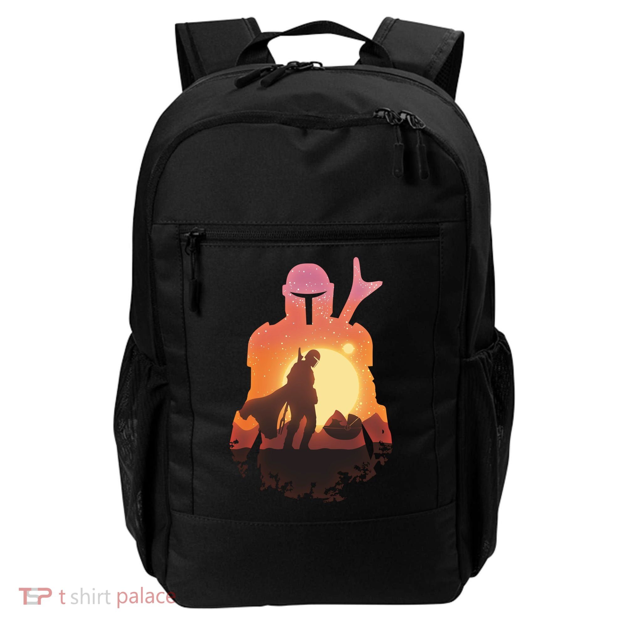 Mando Sunset Illustration Cool Graphic Backpack
