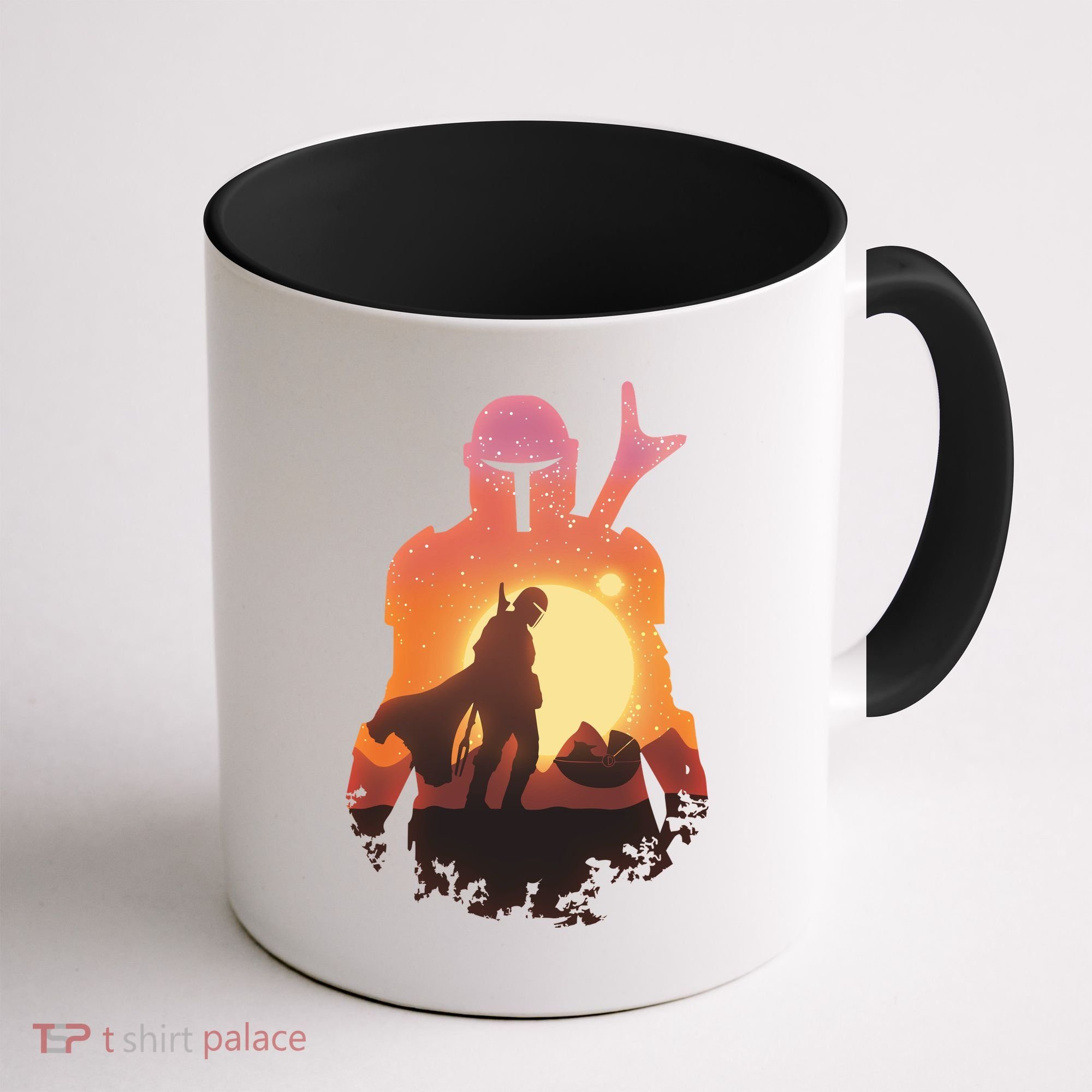 Mando Sunset Illustration Cool Graphic Coffee Mug
