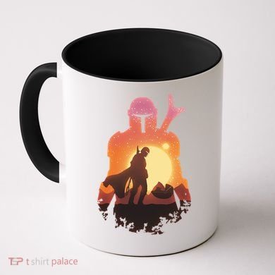 Mando Sunset Illustration Cool Graphic Coffee Mug