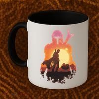 Mando Sunset Illustration Cool Graphic Coffee Mug thumb 2