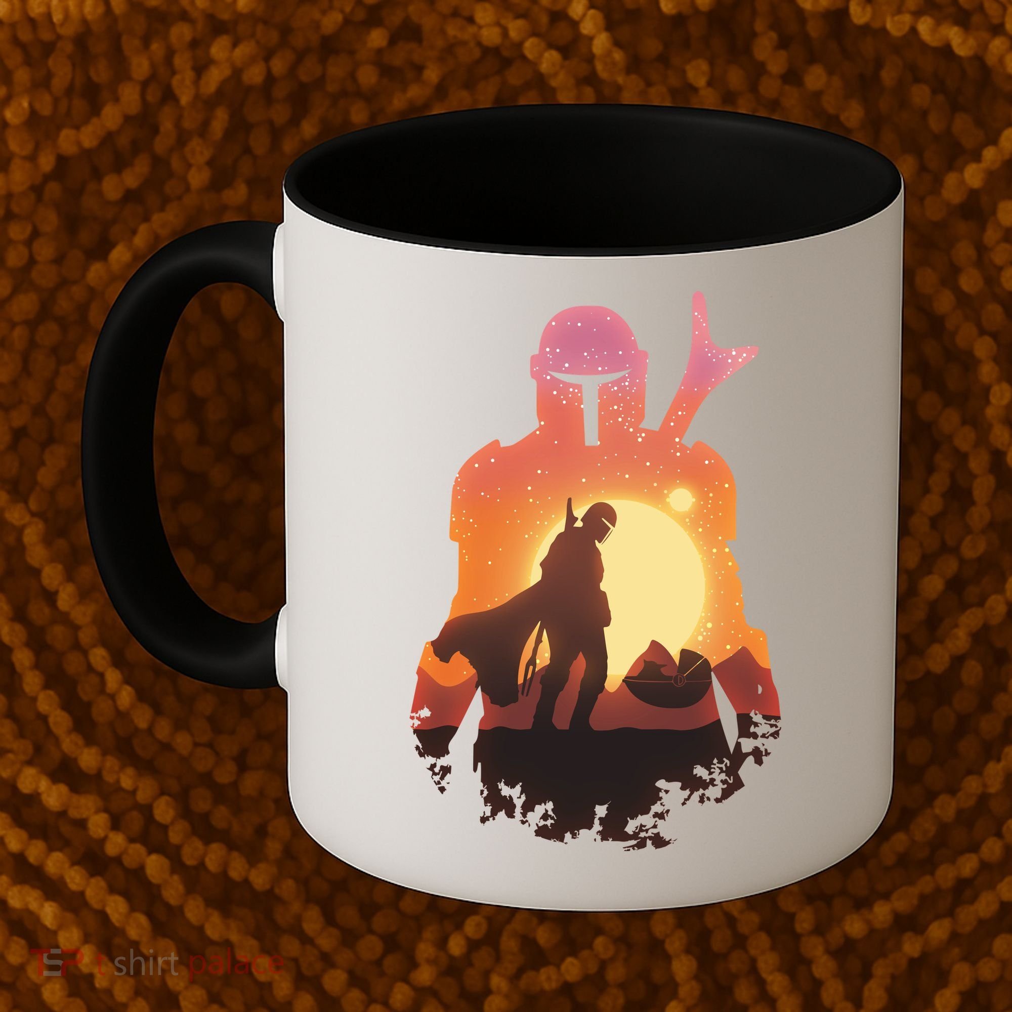Mando Sunset Illustration Cool Graphic Coffee Mug