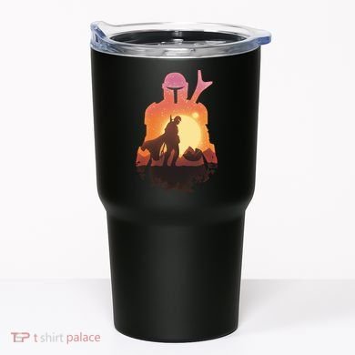 Mando Sunset Illustration Cool Graphic Tumbler