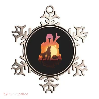Mando Sunset Illustration Cool Graphic Ornament