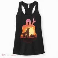 Mando Sunset Illustration Cool Graphic Women's Tank Top thumb 0