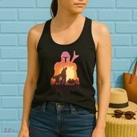 Mando Sunset Illustration Cool Graphic Women's Tank Top thumb 2