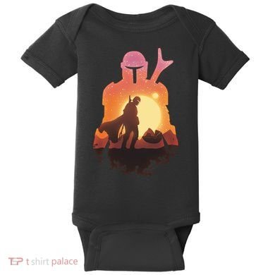 Mando Sunset Illustration Cool Graphic Baby Bodysuit