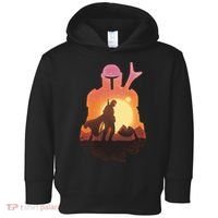 Mando Sunset Illustration Cool Graphic Toddler Hoodie thumb 0