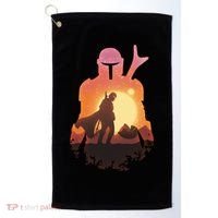 Mando Sunset Illustration Cool Graphic Golf Towel thumb 0