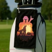 Mando Sunset Illustration Cool Graphic Golf Towel thumb 2