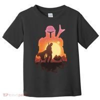 Mando Sunset Illustration Cool Graphic Toddler T-Shirt thumb 0