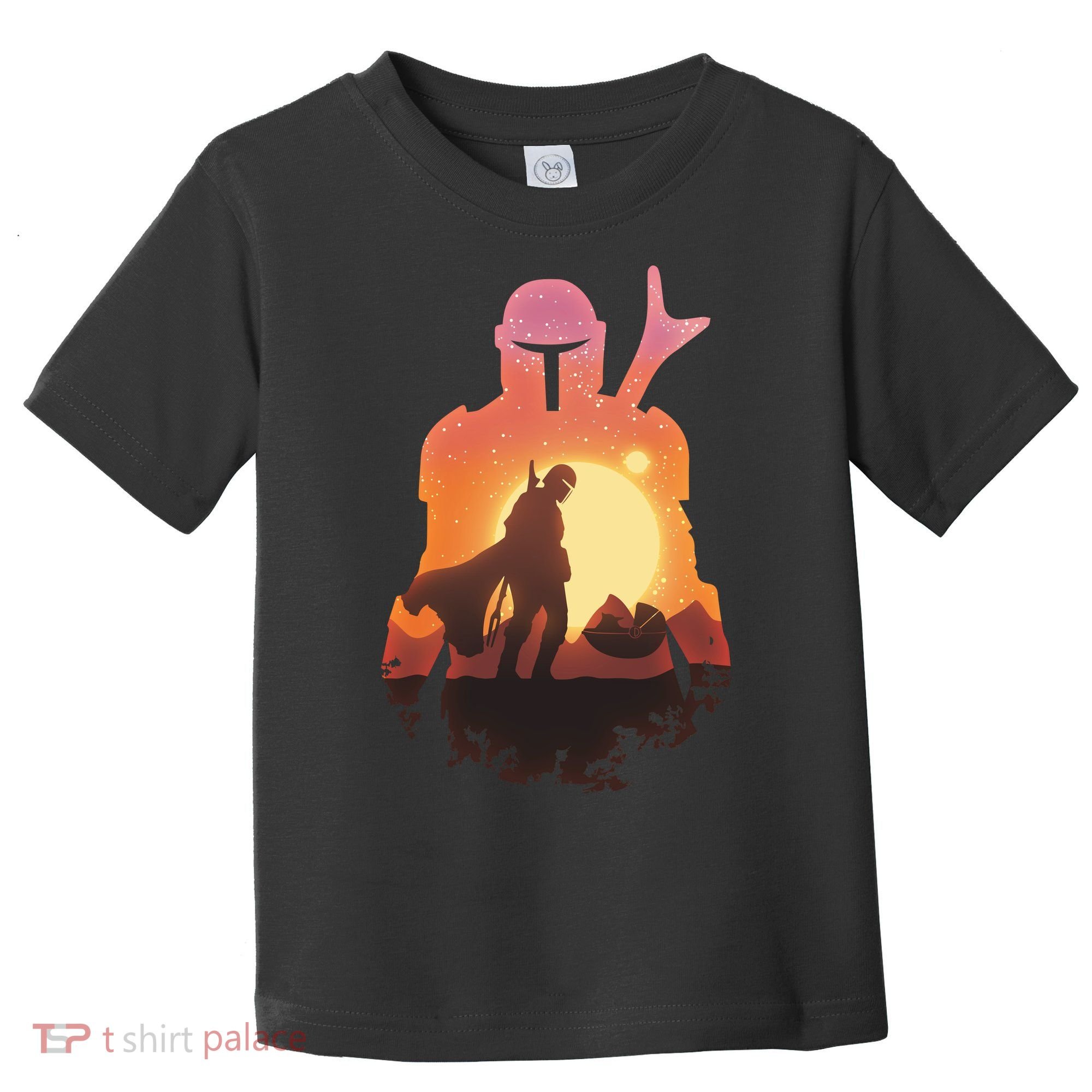 Mando Sunset Illustration Cool Graphic Toddler T-Shirt