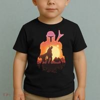 Mando Sunset Illustration Cool Graphic Toddler T-Shirt thumb 2