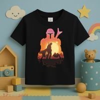 Mando Sunset Illustration Cool Graphic Toddler T-Shirt thumb 3