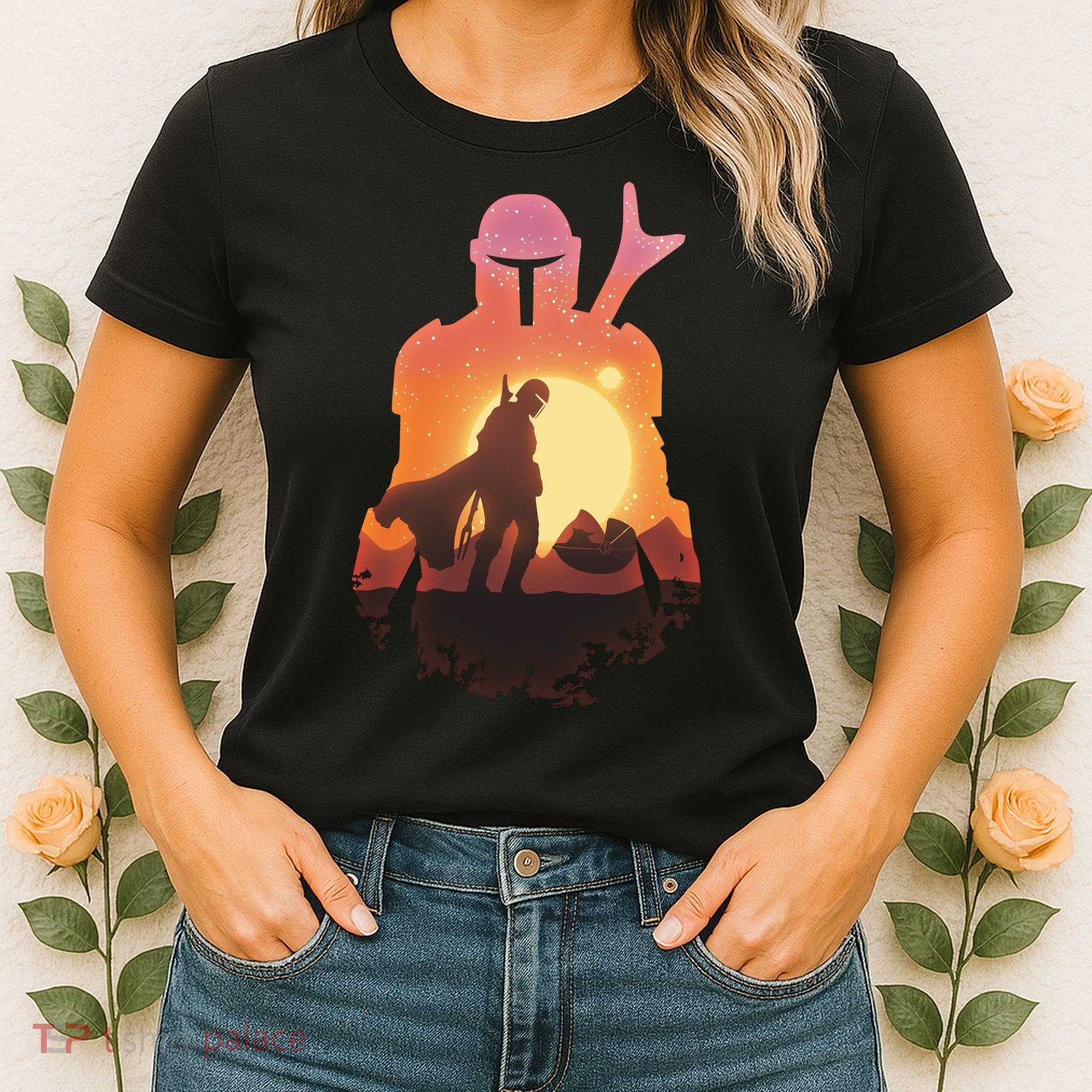 Mando Sunset Illustration Cool Graphic Women's T-Shirt